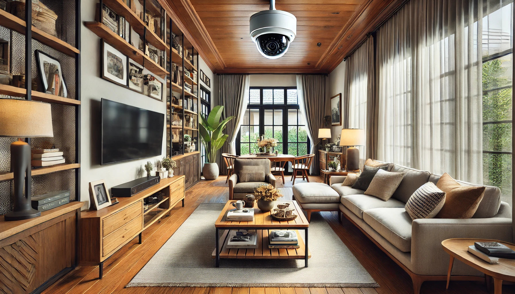 Room with a camera on the ceiling